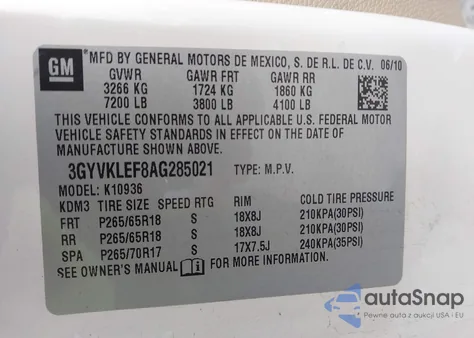 2010 Cadillac Escalade Ext Standard из США, поврежденный, VIN 3GYVKLEF8AG285021